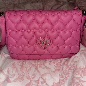 💕 [VALENTINE] NWT‎ Juicy Couture Medium Bling Pink Heart Embossed Purse